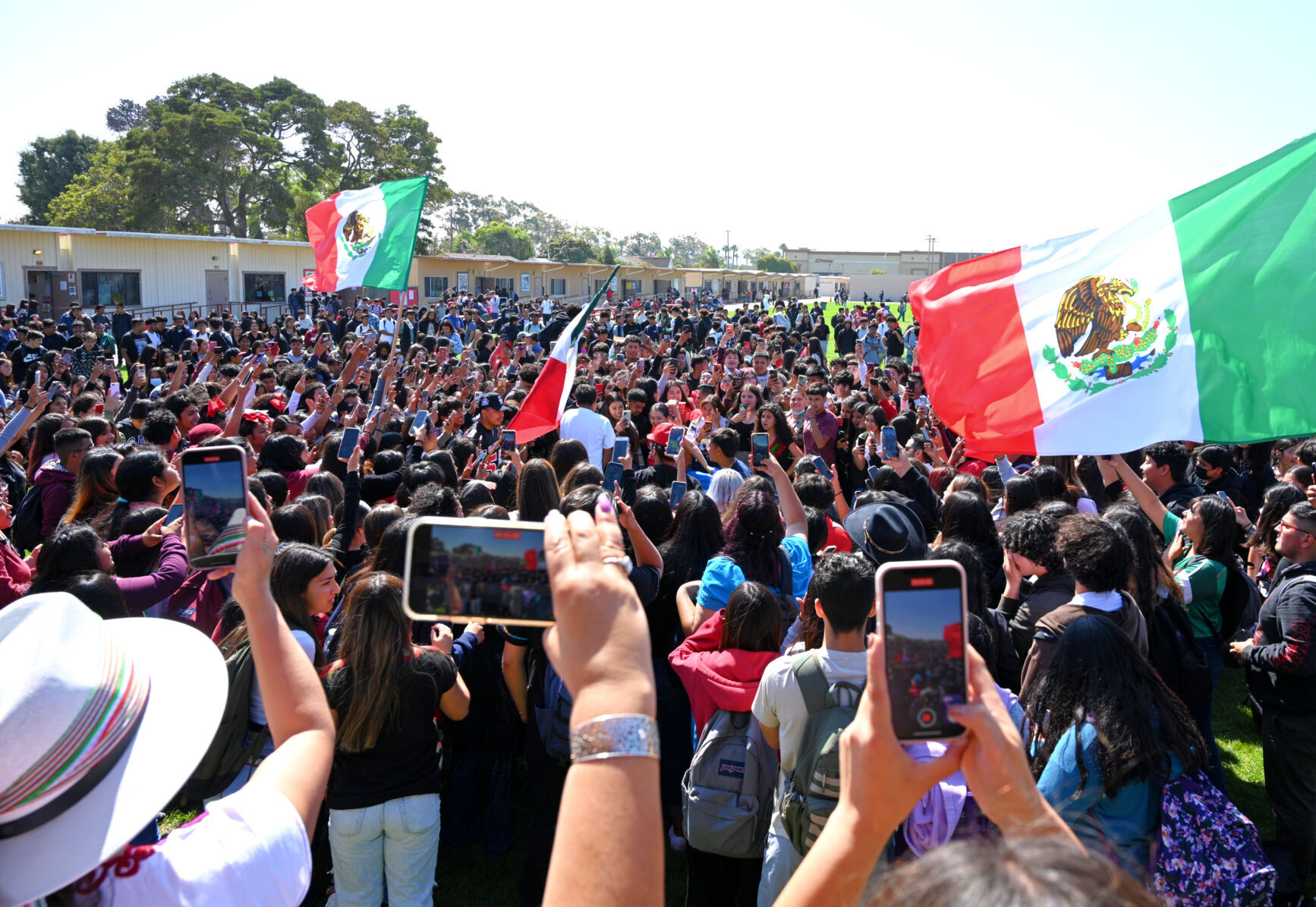 Hundreds of Santa Maria High School students gather to celebrate Mexican Independence Day during lunch Friday.